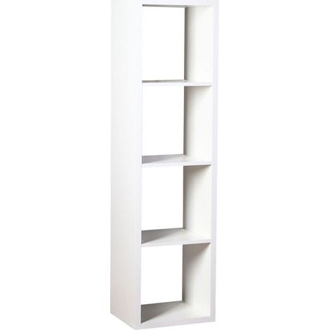 Estantería Levnova 101, Blanco, Abierta sin pared trasera, Aglomerado laminado, Número de puertas: 0, Número de cajones: 0, 150x41x33cm