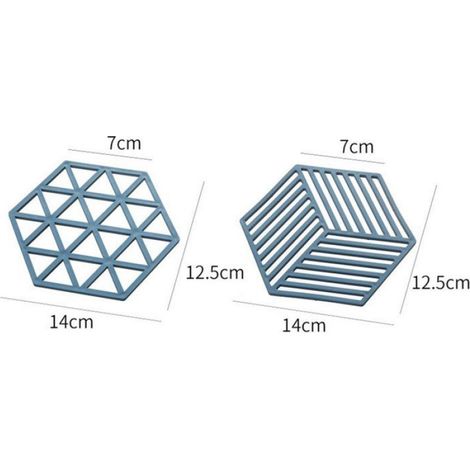 6 Protège-poêles hexagonaux antidérapants, sous-verres réutilisables pour table de cuisine, 12 x 14 cm, 3 coloris (1/4)