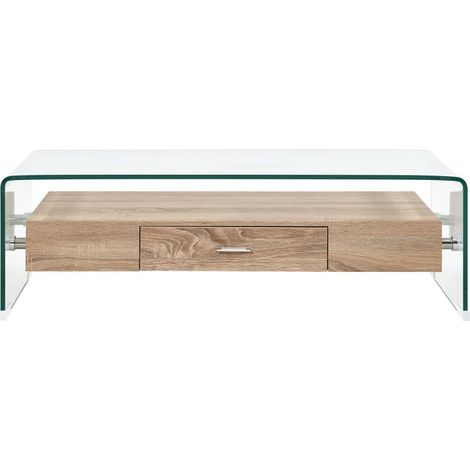 Maison Exclusive - Tavolino da Salotto Trasparente 98x45x31 cm in Vetro Temperato
