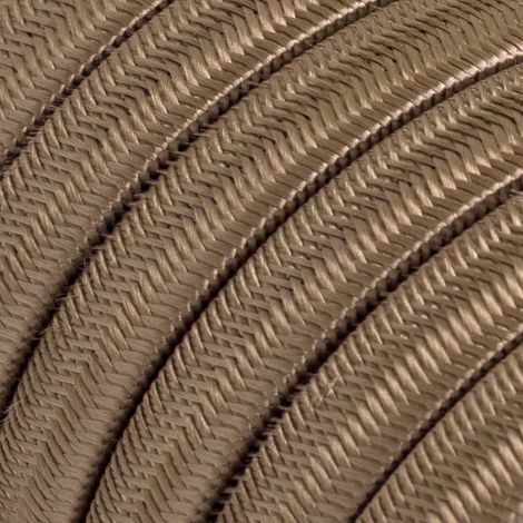 Creative-Cables Cavo elettrico piatto per catenaria, 25 m, Cipria CM27, Tessuto effetto seta