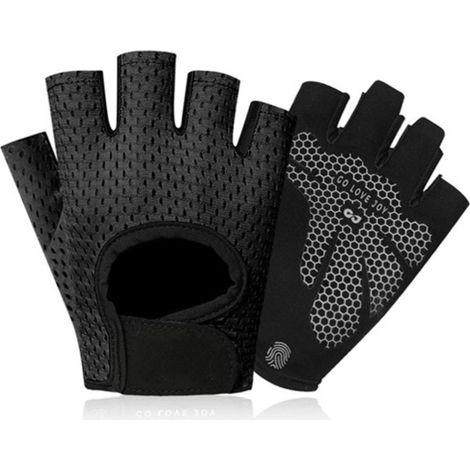 2 paires gants de musculation, respirants en microfibre, paume rembourrée et silicone antidérapant, sans doigts, pour fitness, cyclisme et tractions (1/5)