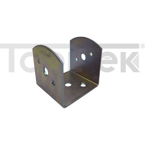 STAFFA SUPPORTO MONTANTE A U CON FORO TRAVI 100x100xh105mm Ø13mm (1/2)