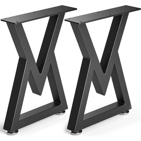 Patas de mesa de metal negro - Patas de mesa resistentes en forma de V - Para mesas de centro, mesas de comedor, escritorios, bancos - 40 cm x 30 cm - 2 unidades