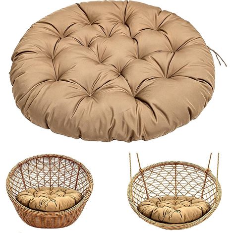 Coussin De Fauteuil Suspendu 60cm, Coussin Fauteuil papasan, Oreillers De Oeuf Suspendu, Anti-humidité, Étanche Coussin Jardin pour intérieur et extérieur, Kaki (1/5)