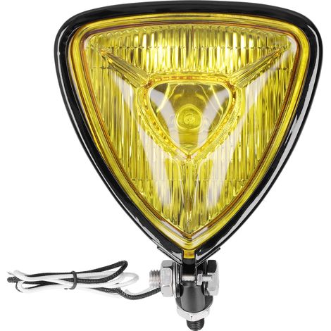 Akozon Scheinwerfer Gelbe Linse Schwarzes Gehäuse 12V 55W Motorrad Retro ATVs. (1/5)