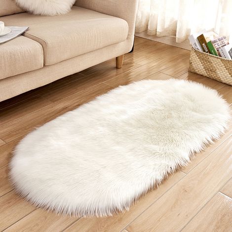 Tapis Rond Fluffy - Tapis Doux En Microfibre Anti-dérapant Pour Chambre D'enfant - 120 x 80 cm - 1 Pièce (1/5)