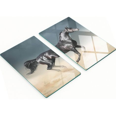 Tablas de cocina de vidrio duraderas y elegantes con estampado de caballo 谩rabe, 2x30x52 cm.