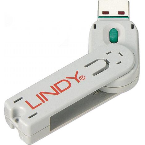 Lindy 40621 Schnittstellenblockierung Türblockierschlüssel USB Typ-A Grün Acrylnitril-Butadien-Styrol (ABS) 1 Stück(e)