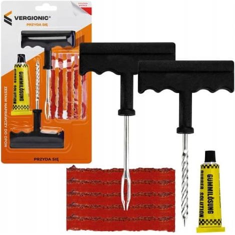 Kit de reparaci贸n de pinchazos, cord贸n, cortador, pegamento, punz贸n, 8 piezas (1/5)