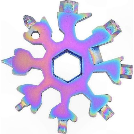 18-en-1 Tournevis Multifonction en Forme de Flocon, Décapsuleur et Porte-Clés (Couleur) (1/5)