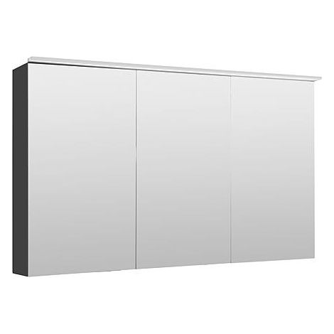Armoires à glace Lossa avec éclairage LED à poser 3 portes anthracite mat 1200x750x194 mm (1/2)