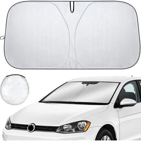 Pare Soleil Voiture Pare Brise Avant, Protection Pare Brise Soleil Intérieur, Anti UV et Contre la Chaleur, Pliable Couverture Pare Soleil Voiture, pour Véhicules Compacts, 137x70 cm