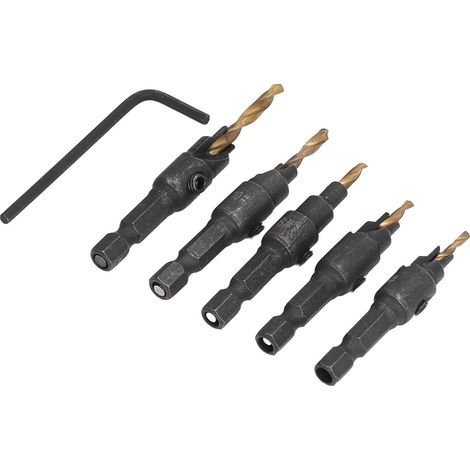 5-teiliges Senkbohrer-Set (5–12 mm) aus HSS-Stahl (1/5)