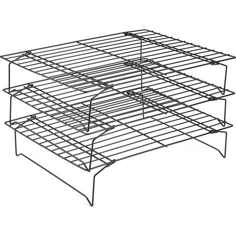 Rejilla de enfriamiento antiadherente de acero inoxidable, bandeja para hornear galletas, pasteles y pan. (1/5)
