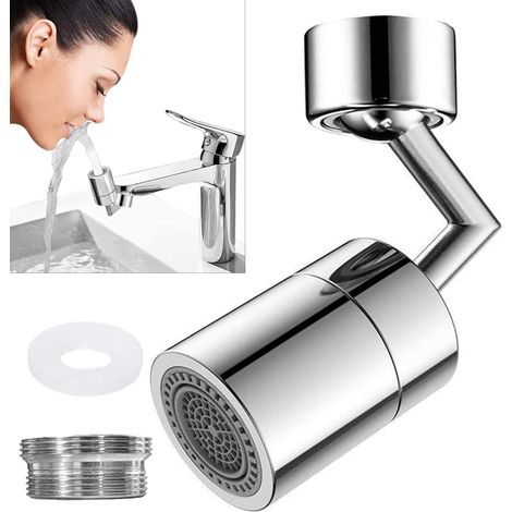 Drehbarer Wasserhahn, Auslaufhahn für Küche und Bad, 2 Modi geeignet für Bad und Küche.