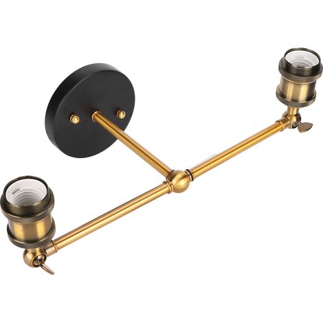Applique Murale Double E27 Style Rétro en Fer Forgé - Lampe Décorative AC85-265V