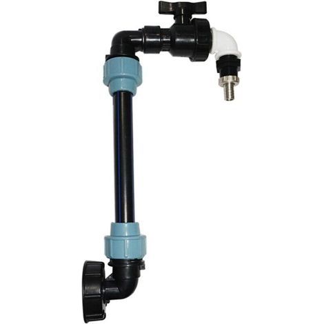 IBC Robinet double col de cygne en laiton 3/4, adaptateur pour réservoir IBC HN 3/4, pour réservoir IBC (1/4)