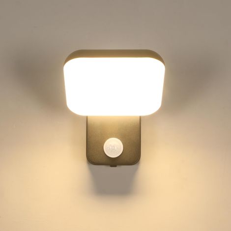 Applique Murale Extérieure LED 16W Noire avec Détecteur de Mouvement et Capteur Crépusculaire IP65 3000K Blanc Chaud Lampe Murale Jardin Terrasse Entrée (1/5)