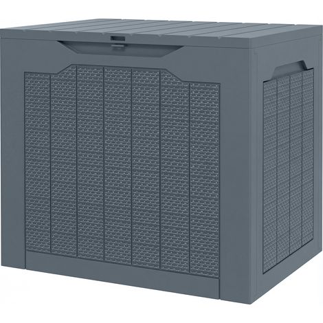Outsunny Contenitore da Giardino con Maniglie Impermeabile 56x41x50cm Grigio (1/5)