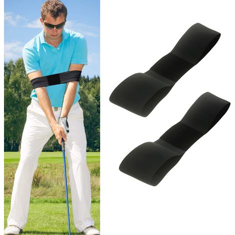 Bracelet de balançoire d'entraînement d'assistance au Golf, outil de pratique de Posture de balançoire correcte 2 pièces, ensemble de deux pièces noir (1/5)