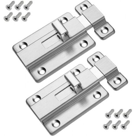 Serrure de porte coulissante en applique en 2 parties en acier inoxydable Serrures pour salles de bains et armoires (1/3)
