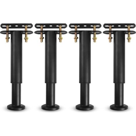 Bed Legs, Bed Frame Feet, Adjustable Metal Bed Frame Feet, Heavy Duty, Suitable for Universal Metal Slats for Bed Frame, Wardrobe, Sofa, 18-31cm (Black), Set of 4 (1/4)