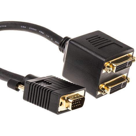 Adaptateur audio et vidéo RS PRO Droit, VGA Mâle vers DVI-I Femelle ( Prix pour 1 )