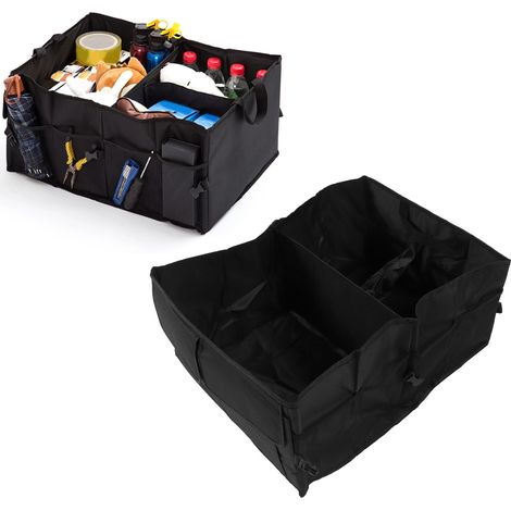 Boîte de rangement pour voiture, organisateur de coffre pliable à plusieurs compartiments, outil de rangement automobile (1/5)