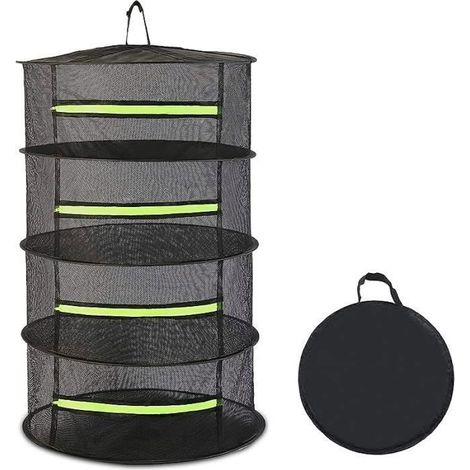 4 Couches Sèche Herbes à Suspendre,Panier de Séchage de Suspension pour Herbes, Légumes, Plantes SAC A DECHETS VERTS (1/5)