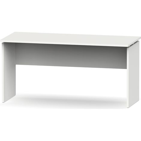 Bureau coloris blanc - Hauteur 76 x Longueur 155 x Profondeur 68 cm -PEGANE- (1/4)