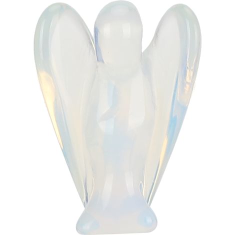 Ange en cristal de jade naturel sculpté en 3D, décoration artisanale, ornement, 3,8 cm (1,5 po), ange en opale (1/5)