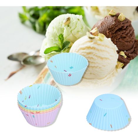 Moule à mini-cupcakes rond (20 pièces), moule à pudding blanc, ensemble de 20 pièces (1/5)