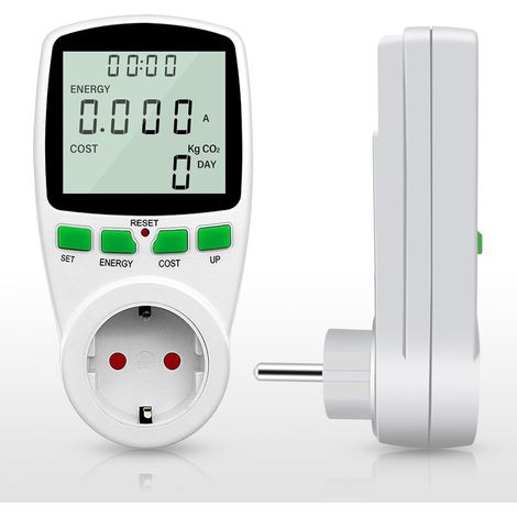 Compteur électrique pour centrale électrique de balcon, compteur électrique pour prise, compteur de coûts énergétiques, appareil de mesure de courant pour centrale de balcon, prise électrique, avec 11 (1/5)
