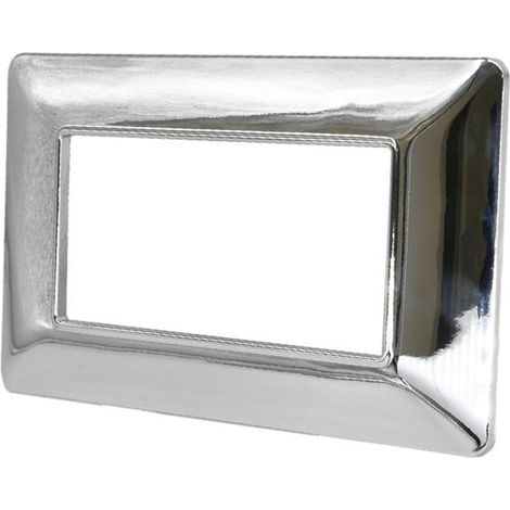 Placchetta per interruttore a 4 posti argento cassetta 504 compatibile con btcino matix supporto cover (1/2)