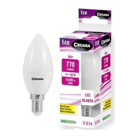 LMP CEGASA LED VELA 7W E-14 770 6500K - CEGASA