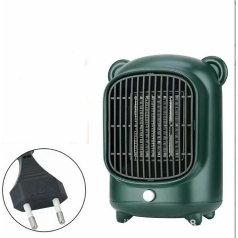 Chauffage Rapide - Fast Heater Radiateur Soufflant Céramique Salle De Bains Chambre Chauffage D’appoint Electrique Thermostat Minuterie Oscillation Moteur DC Brushless Basse Consommation (Vert) (1/5)