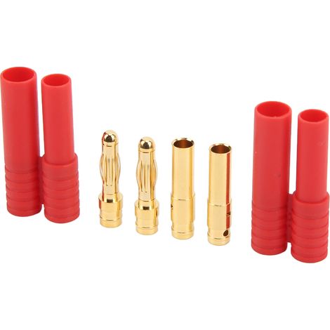 Connecteur Banane 4mm Plaqué Or - Adaptateur Batterie ESC Pour Hélicoptère RC - Paire (1/5)