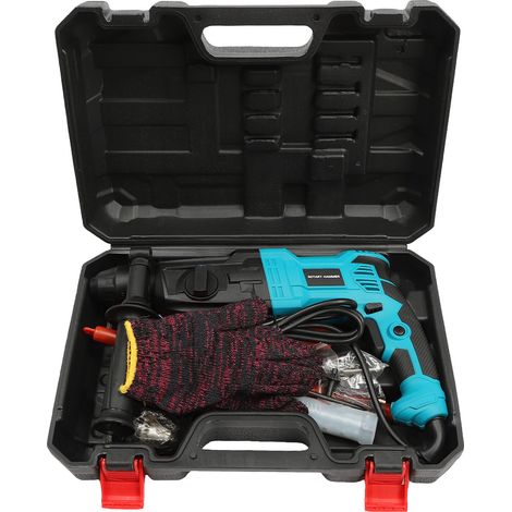 Perceuse à percussion 800 W, énergie de frappe 3 J, régime à vide 0-1 200 tr/min, avec 8 forets SDS Plus, capacité de perçage jusqu'à 26 mm, marteau de démolition, poignée anti-vibrations (1/5)