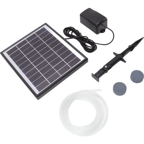 Pompe à oxygène solaire 10V 6W, compacte et légère, résistante aux chocs, pour aquariums et piscines. (1/5)