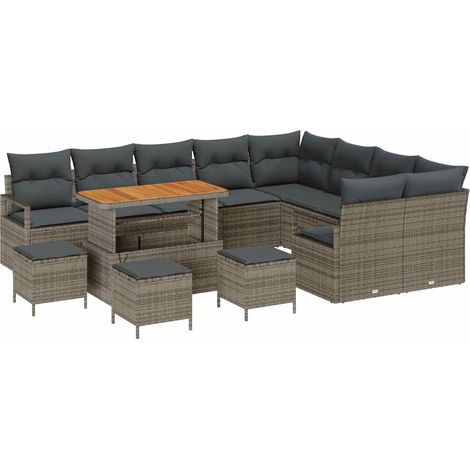 Garden Sofa Set with Cushion 13 pcs Grey Poly rattan vidaXL (1/5)