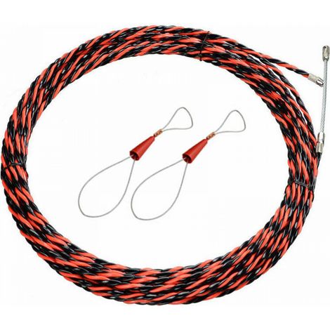 1jeu Aiguille Electricien 50M Tire Fil Electrique 5mm Diamètre Aiguille Tire Fil, rétractable d'installation pour tire Cable et rallonge en acier spiralé flexible tire fils electrique Tire fils d'élec (1/5)