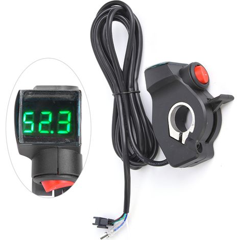 Interrupteur d'accélérateur à pouce pour vélo électrique avec affichage numérique LCD de la tension de la batterie (1/5)