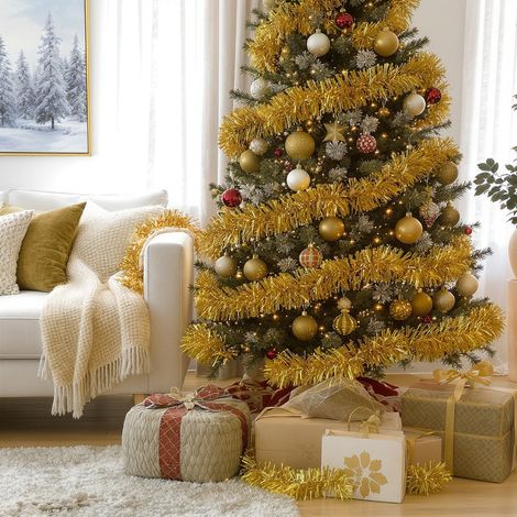 2m Thick Gold 6 Ply Christmas Tinsel (1/2)