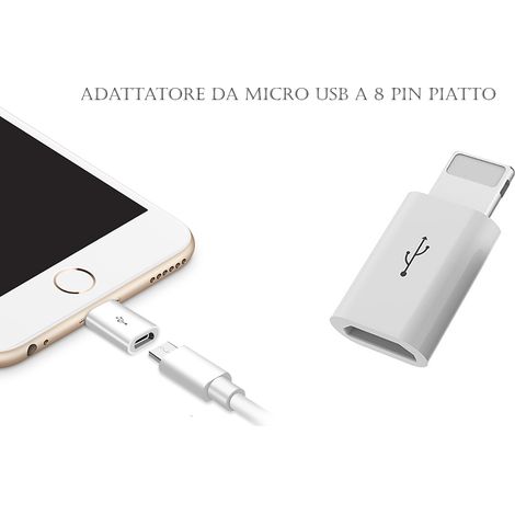 Adattatore micro USB a 8 pin piatto ricarica trasferimanto file LD-9235