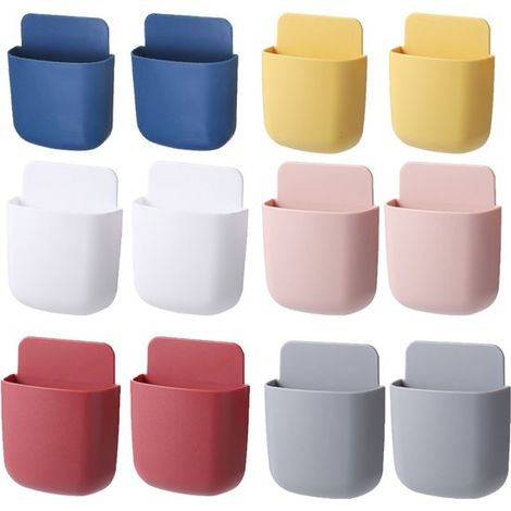Juego de 12 organizadores autoadhesivos de pared para mandos a distancia (1/5)