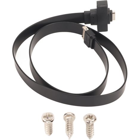 Câble d'extension USB 3.1 Type C pour connecteur de panneau avant, avec système de fixation par écrou, débit de 10 Gbit/s, longueur flexible de 50 cm (1,64 pi), de type E vers type C (1/5)