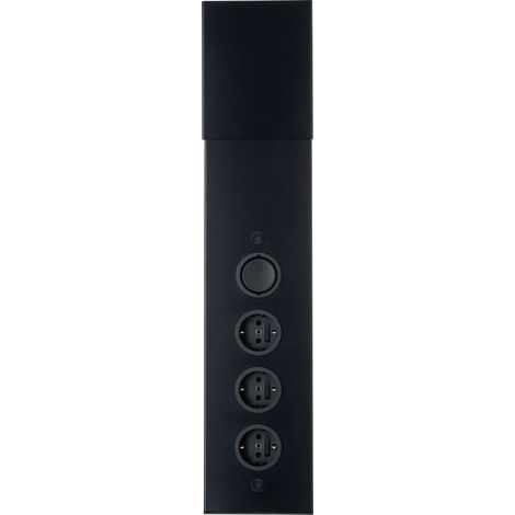 Thebo Eck-Steckdose 3-Fach mit Schalter Type STS3007 schwarz (1/2)