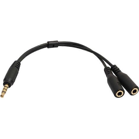 Câble répartiteur en Y pour casque stéréo 3,5 mm, en TPE, 1 connecteur mâle vers 2 connecteurs femelles (1/4)