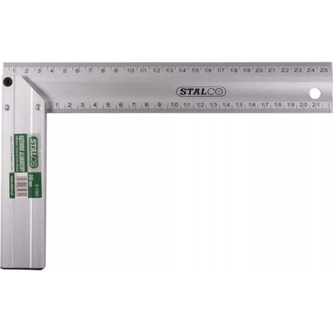 Escuadra de carpintería de aluminio con una clara escala de medición de 45 y 90 grados, 300 mm (1/2)
