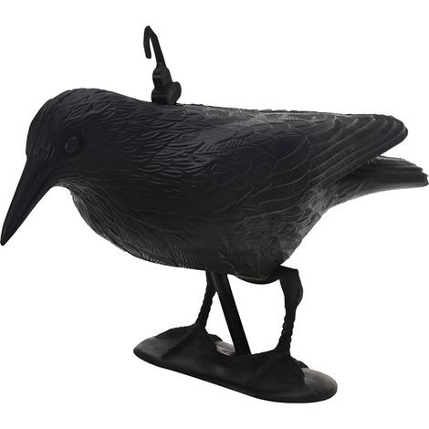 Corvo spaventapasseri in polipropilene, per giardino e balcone 35x19x13 cm